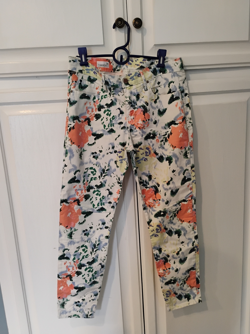 GAP White Floral Print Skinny Pants